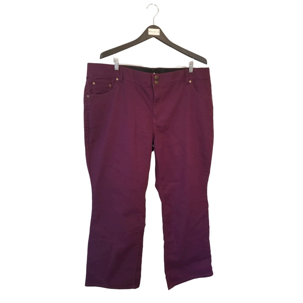 Woman Within Purple Stretch Women's Pants Size 24W 45/46 Inseam 29 in